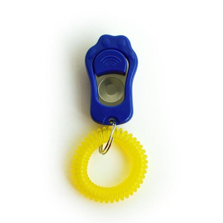 1pc Paw Shape Pet Dog Training Clicker Toys Cat Puppy Button Click Trainer Obedience Aid Wrist ABS 5 colors: Blue
