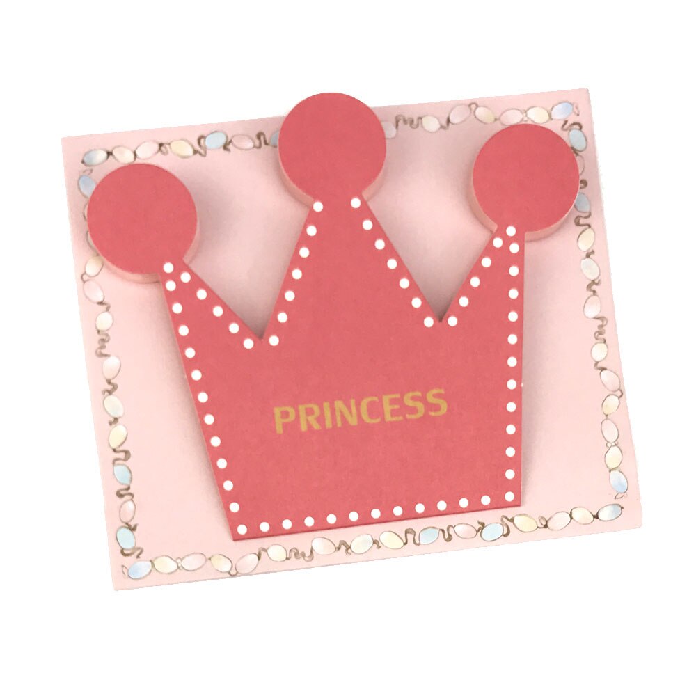 20pcs Pink Blue Prince Princess Crown Party Invitation Card Kids Birthday Party Supplies Baby Shower Thanks Card For Guests: Pink