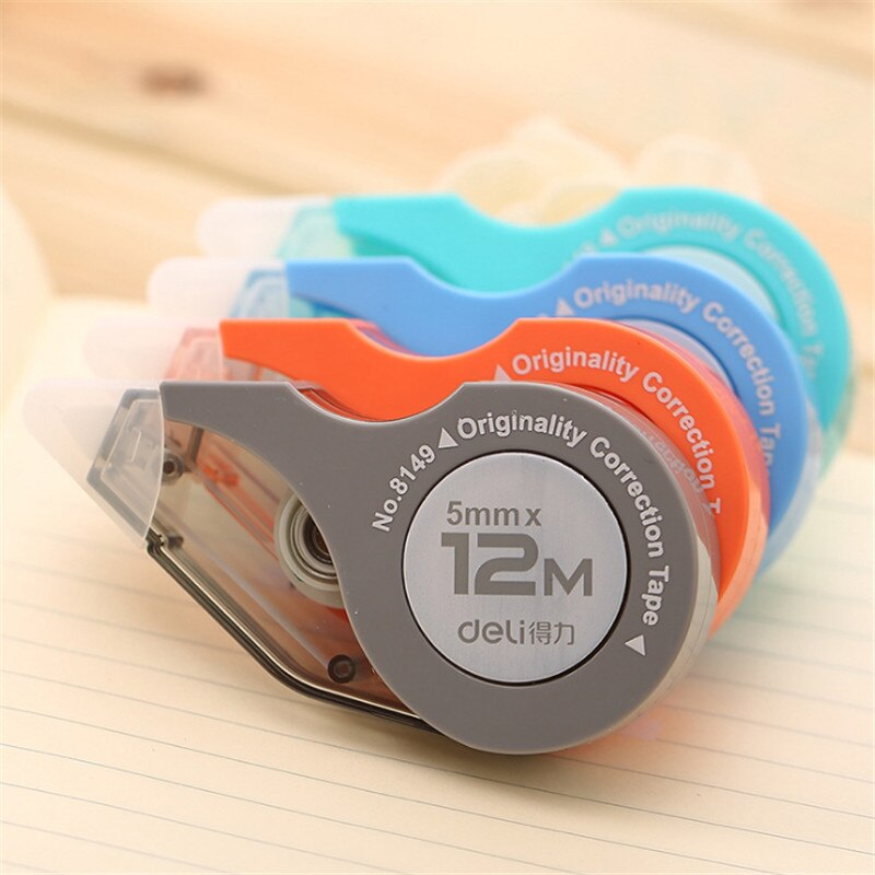 Deli Correction tape 12 meters long 5mm wide modeling cute student supplies correction tape correction tape 8149