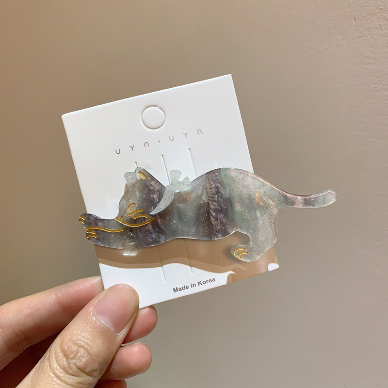 Cute Cat Haiclips For Girls and Women Alligator Hairpins Barrettes Headwear Animal Hair Accessories: Lavender