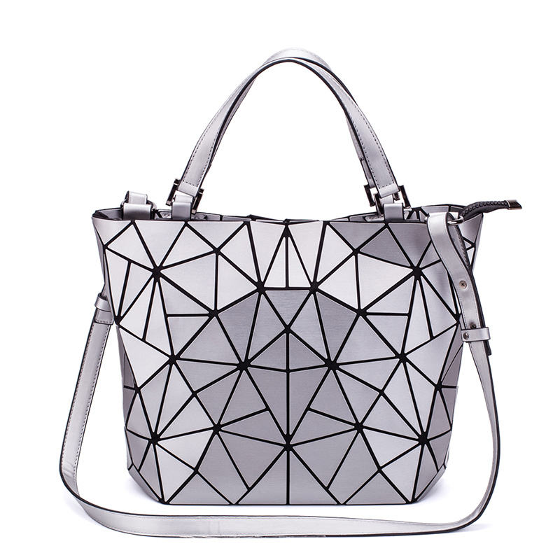 LOVEVOOK femmes sacs à bandoulière sacs à bandoulière pour dames pliable Totes Hobo sac femme grande capacité géométrique sac célèbre: Argent