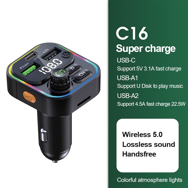 Bluetooth адаптер блютуз odbiornik Bluetooth akcesoria samochodowe inteligentny System samochodowy elektronika akcesoria samochodowe Adapter muzyczny: C16