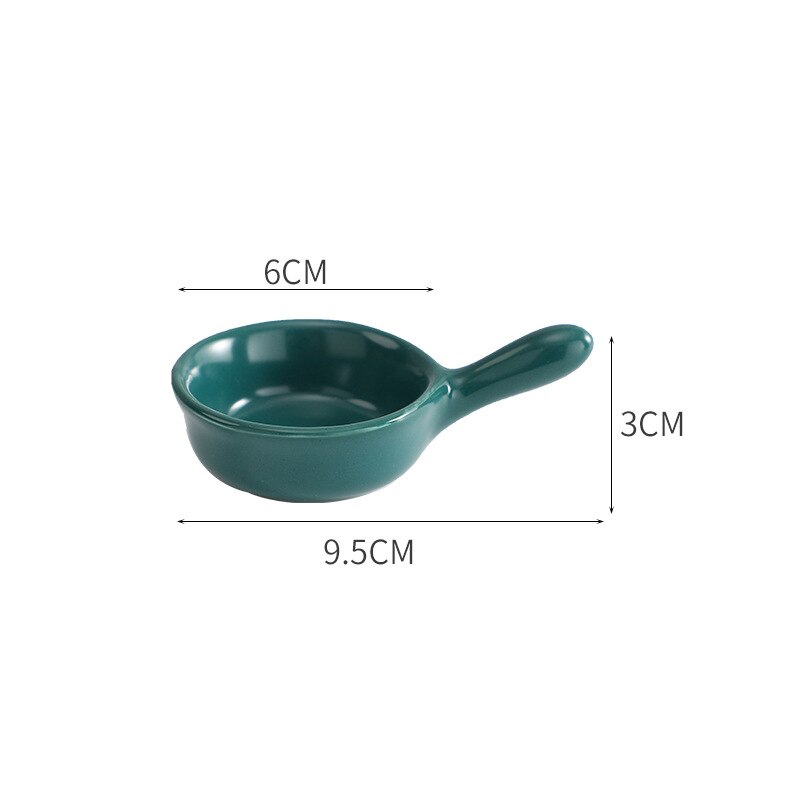 Cearmic Saus Schotel Japanse Saus Pot Kom Dompelen Plaat Kruiden Container Met Handvat Restaurant Kruiderij Kommen: Dark Blue
