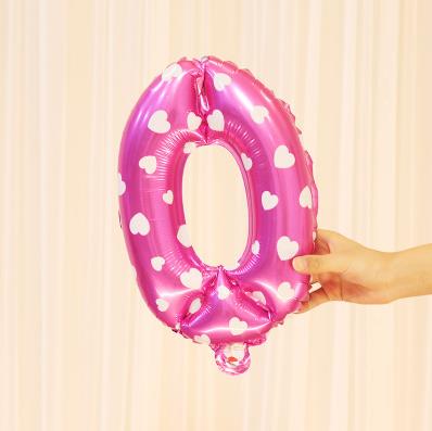 18 tum tryckta rosa nummer ballonger folie uppblåst digitalt bröllop födelsedagsfest jubileumsfest dekoration ballonger leksaker: 0