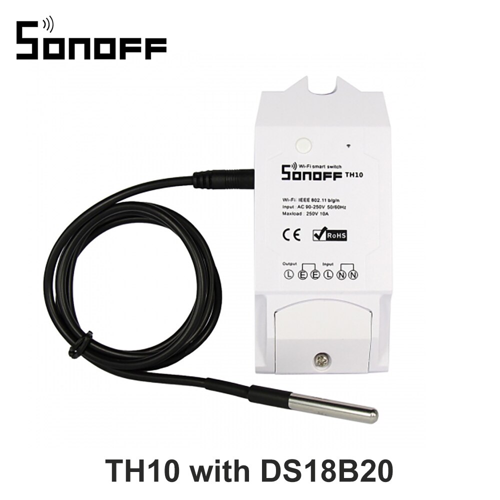 Sonoff TH10 Wifi Smart Draadloze Schakelaar Ondersteuning Temperatuur En Vochtigheid Monitoring Via Si7021 AM2301 Ondersteuning Alexa Google Thuis