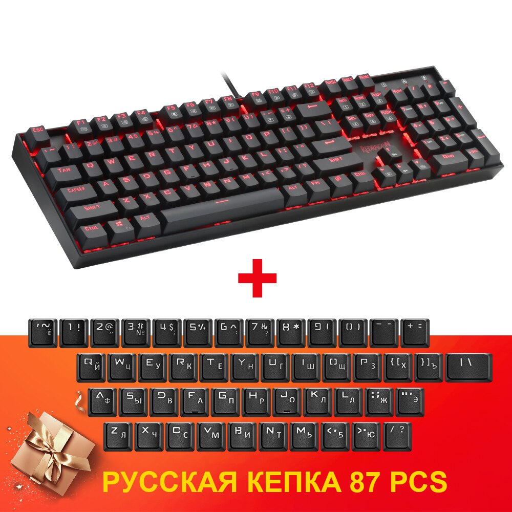 Redragon Mitra K551 USB Tastiera Da Gioco Meccanica Blu Interruttore FAI DA TE 104 Chiave Retroilluminato PC Gamer Russo Keycaps O Spagnolo etichetta: K551 RU
