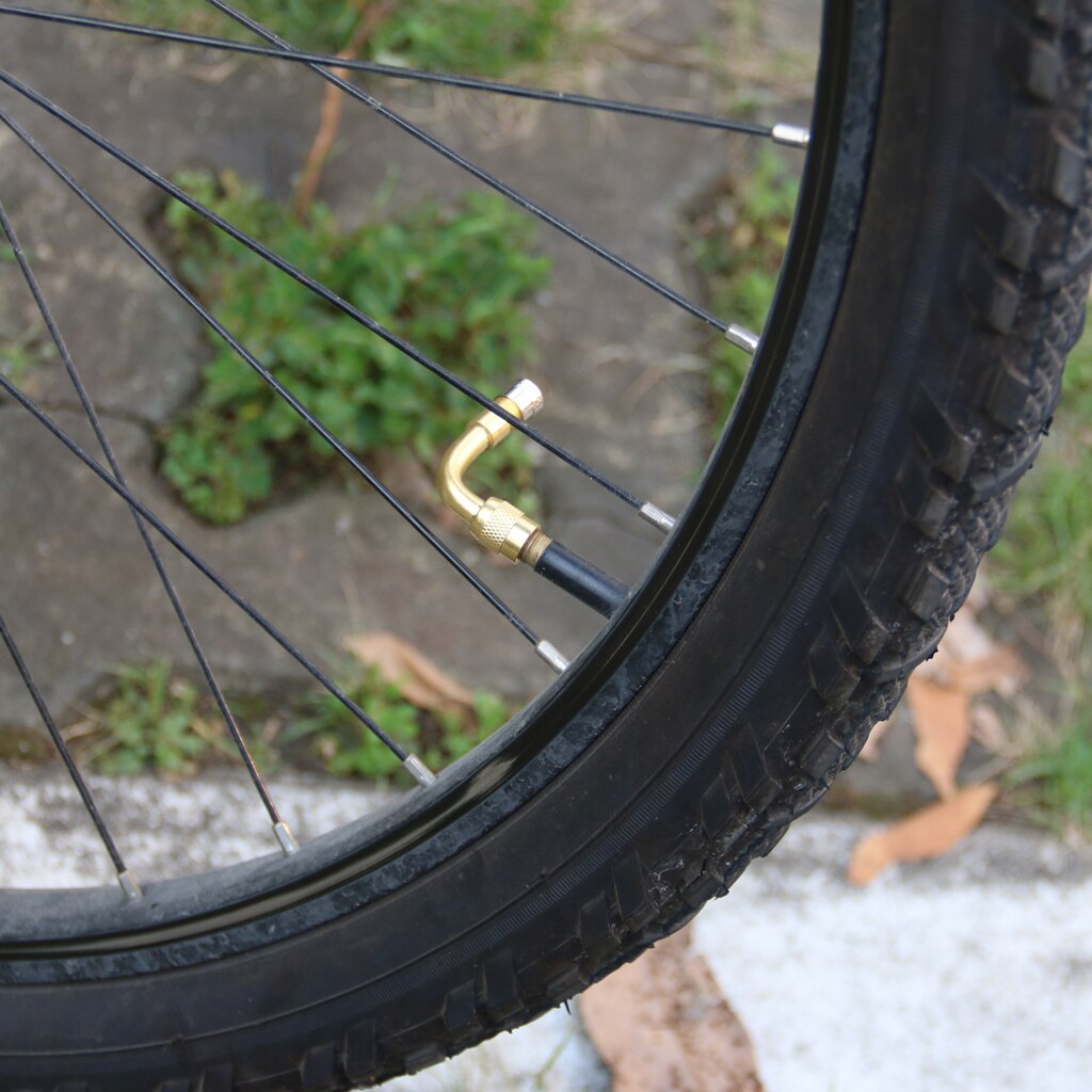 90 Degree Wheel Tire Tyre Valve Stem Extension Adaptor Vehicle Bike Truck RV Scooter Trailer Universal Extender Brass