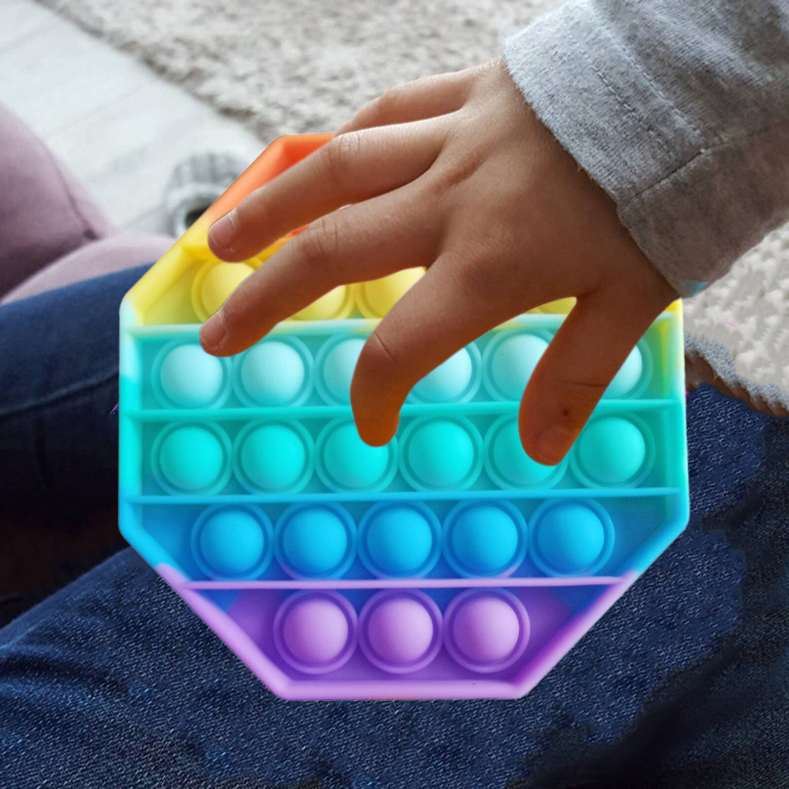Regenbogen Push Pop Es Zappeln Spielzeug Angst Entlasten Stress Blase Sensorischen Autismus Stressabbau Squishy Squeeze Spielzeug антистресс