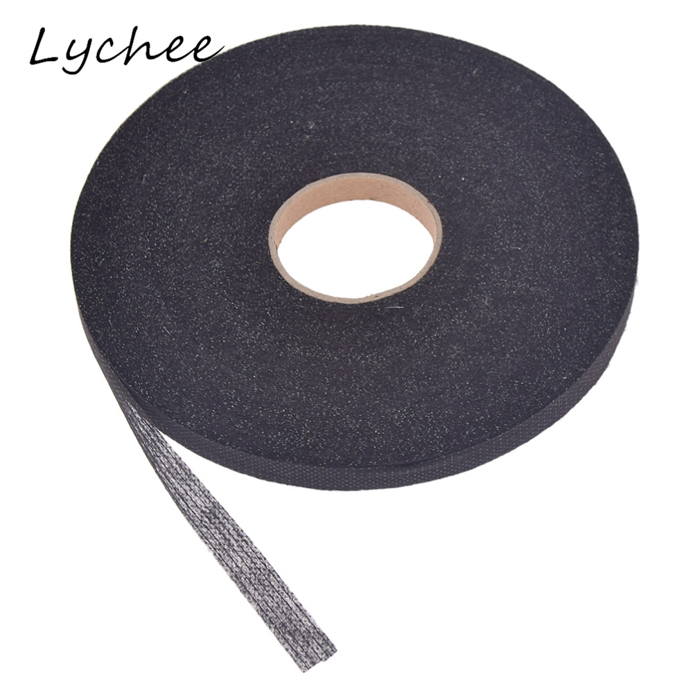 Lychee 100 m Zwart Wit niet-geweven Interlinings Ijzer Op enkelzijdig Plakband Stof Kledingstuk Decor Lint doek