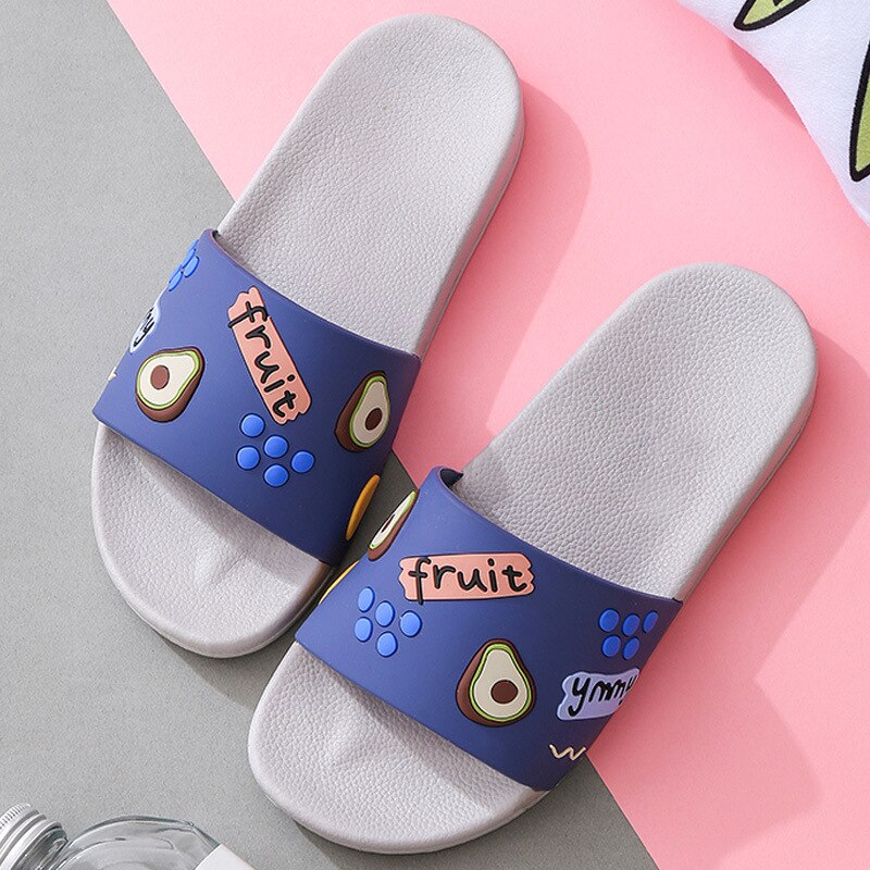 Slippers Vrouwen Zomer Leuke Cartoon Paar Thuis Indoor Antislip Badslippers Slippers Mannen Huis Slippers Voor mannen Schoenen Mannen: navy / 41-42