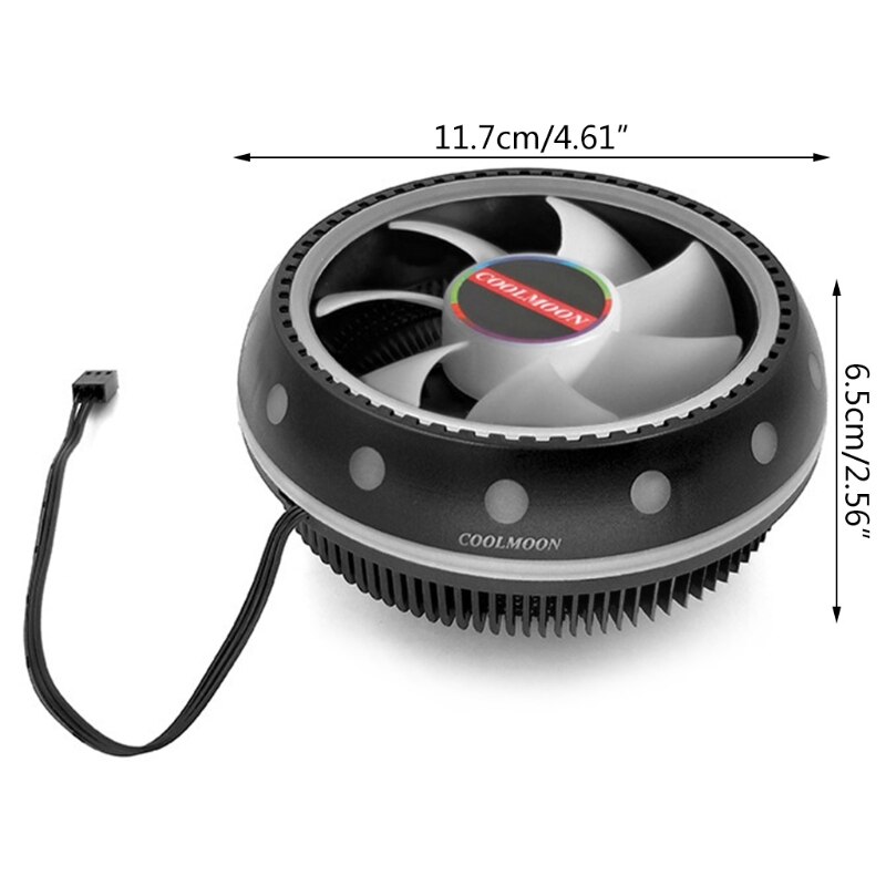 Aluminum 3 Pin CPU Cooler Radiator RGB Heat Sink Silent Desktop PC CPU Cooling Cooler Heatsink Fan for amd＆Intel