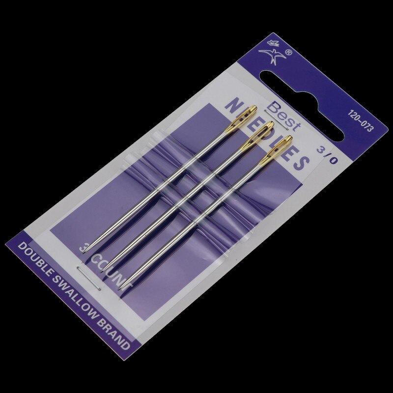 Beading Needle Tools for Jewelry Making DIY Hand stitches Sewing Needles DIY Embroidery Big Eyes Steel Needle: 3PCS 120-073