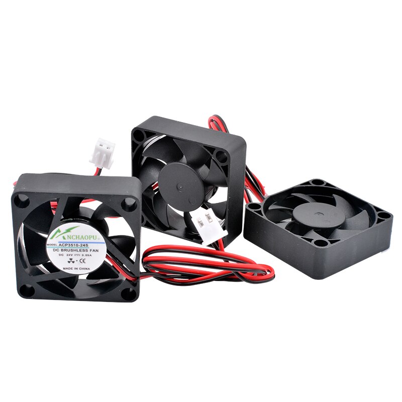 Acp 3510 3.5cm 35mm vifte 35 x 35 x 10mm dc5v 12v 24v 2 ledninger 2 pinner til kjølevifte til mikroenhetsruterprojektor