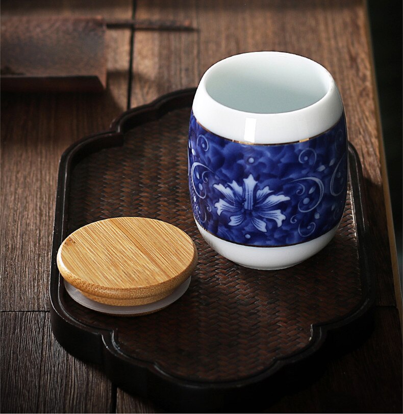 JIA-GUI LUO Ceramic Tea Caddies Tea Bag Storage Box Tea Tins Tea Container Coffee Container Tea Box Tea Storage D008