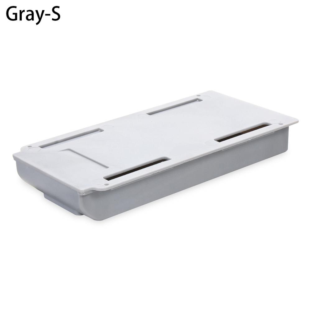 Self Stick Pencil Tray Desk Table Storage Drawer Organizer Box Under Desk Stand Self-adhesive under-drawer storage box: 3