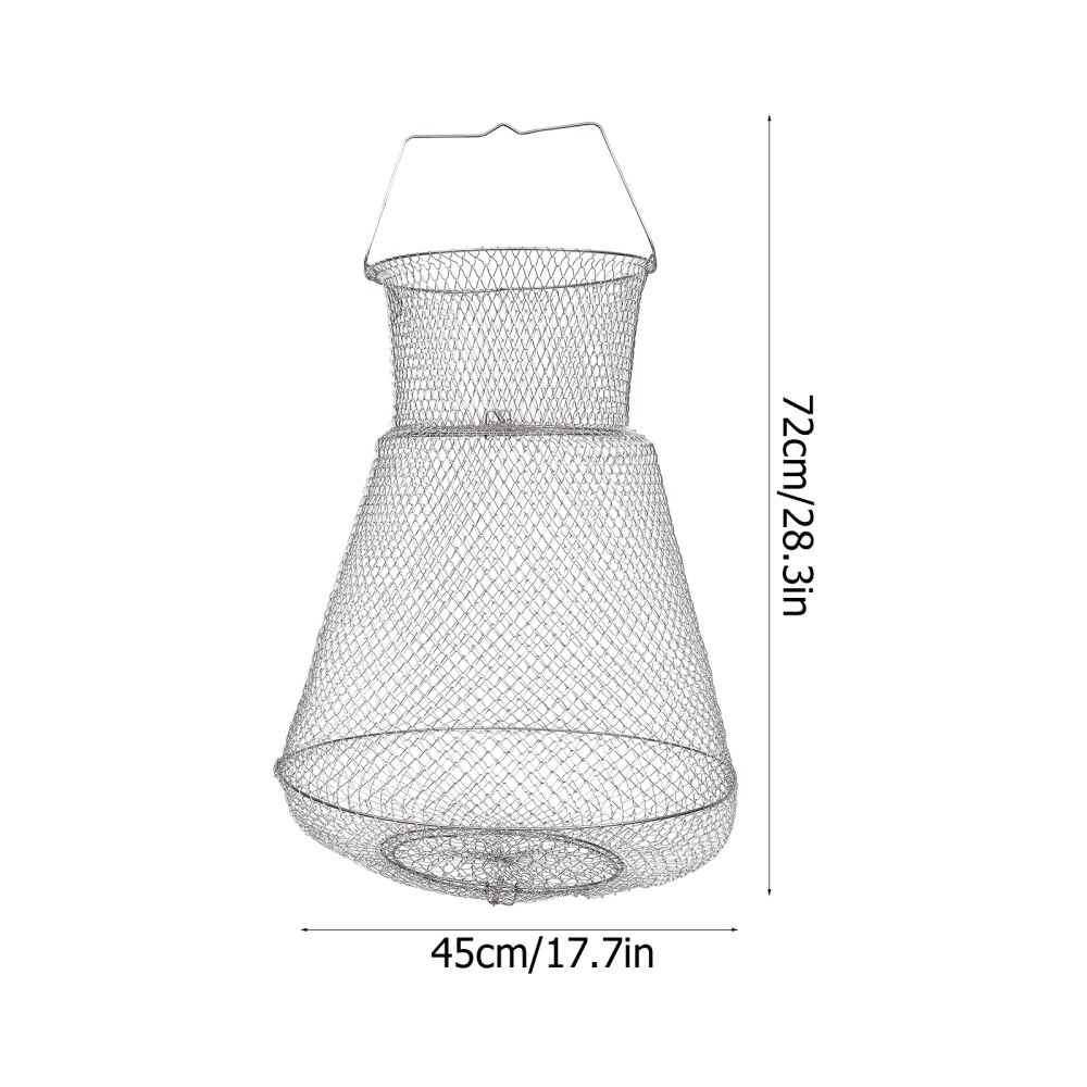 1Pc Rvs Vis Tas Outdoor Vissen Kooi Opvouwbare Krabben Trap Net