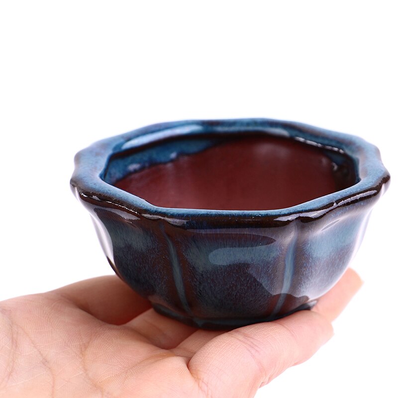 1PC 7.5*3.5cm Bonsai Bonsai Pots Pots Breathable Stoneware With Holes