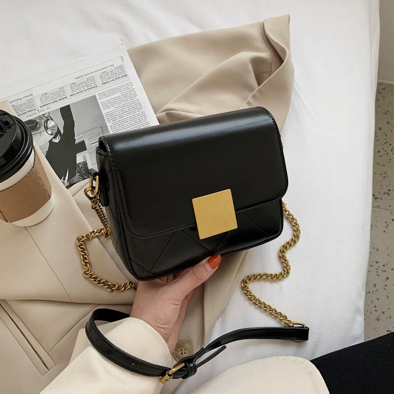 Diamant borduurwerk draad vierkante gesp schoudertas