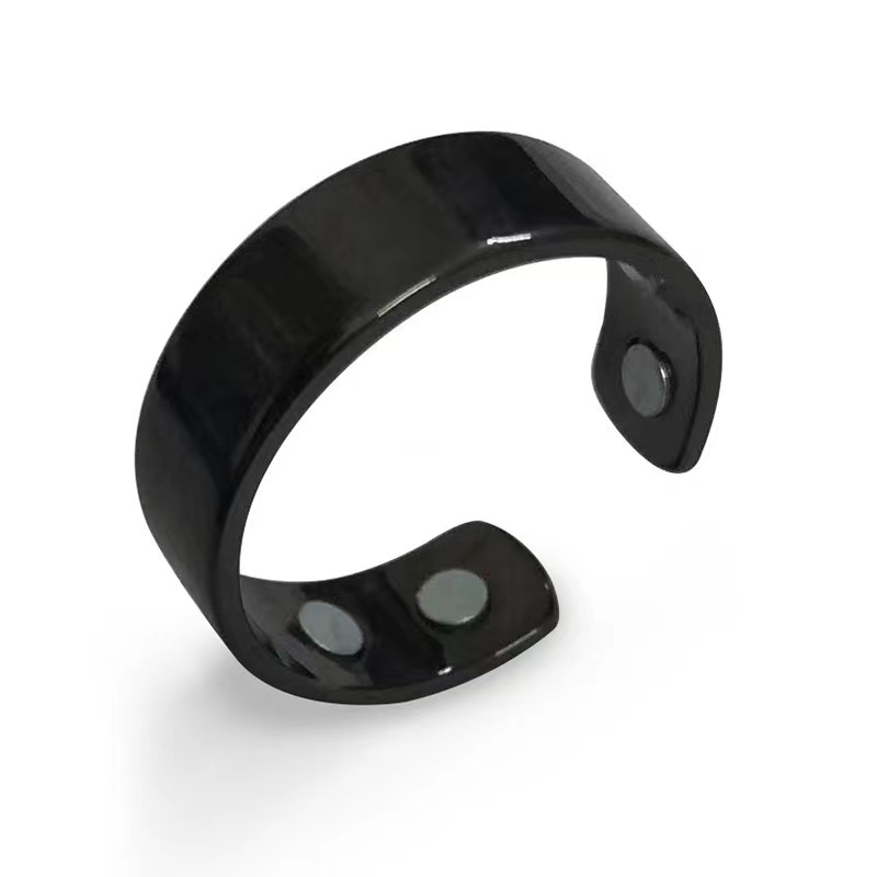 Anello in rame puro Anelli magnetici in rame puro al 99,99% 4 pezzi Magneti Anello classico regolabile Anillo magnetico terapeutico: verde