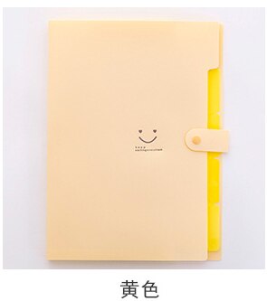 Student multi-layer folder Korean smiley face A4 organ package file bag inset paper folder 5 boxes: 02
