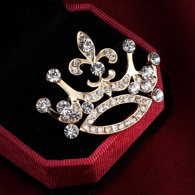 Hesiod Dames Broche Kristal Ster - Klassieke Sprankelende Ketting Broches Jurk Decoratie Zilver/Zwart/Goud: 068