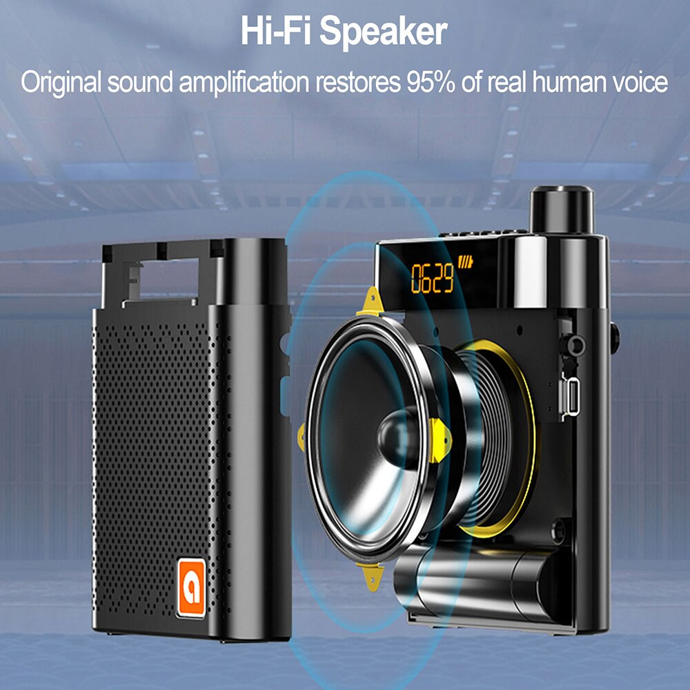 Wireless Waistband Voice Amplifier Booster Bluetooth Megaphone Teacher Loudspeaker Microphone Speaker