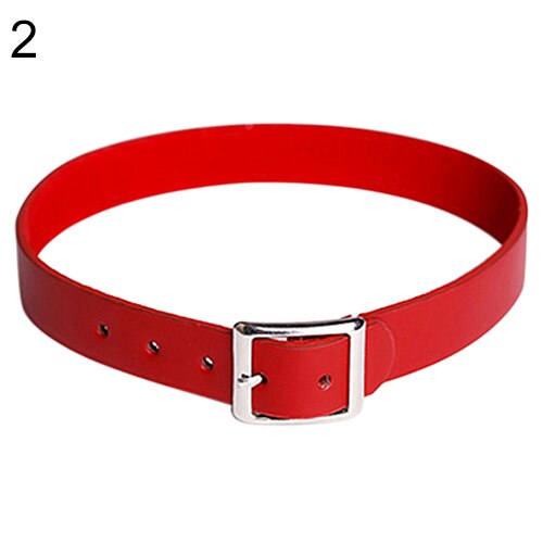 Sales! Punk Faux Lederen Riem Choker Kraag Ketting Vrouwen Club Sieraden: Rood