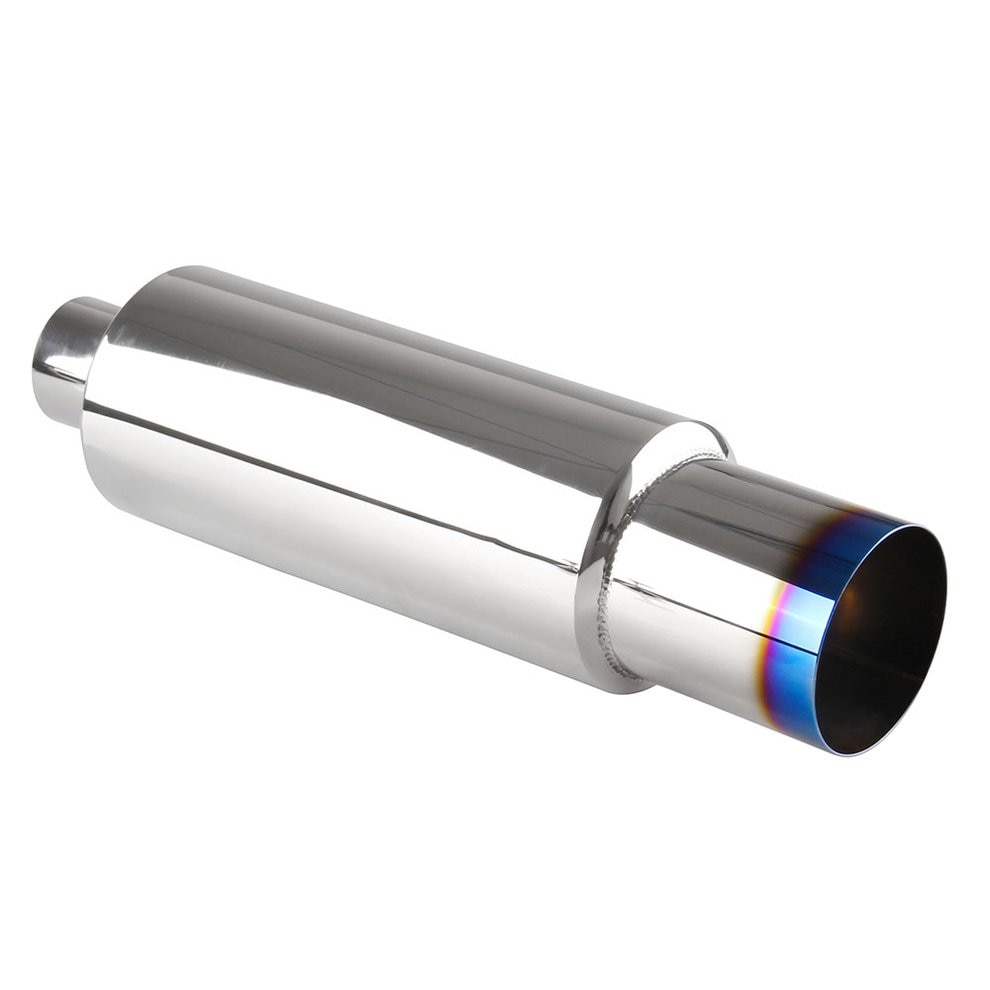 Universal Stainless Steel Car Exhaust Pipe Muffler Resonator 51mm Inlet/Outlet Exhaust Tip Tube Silencer