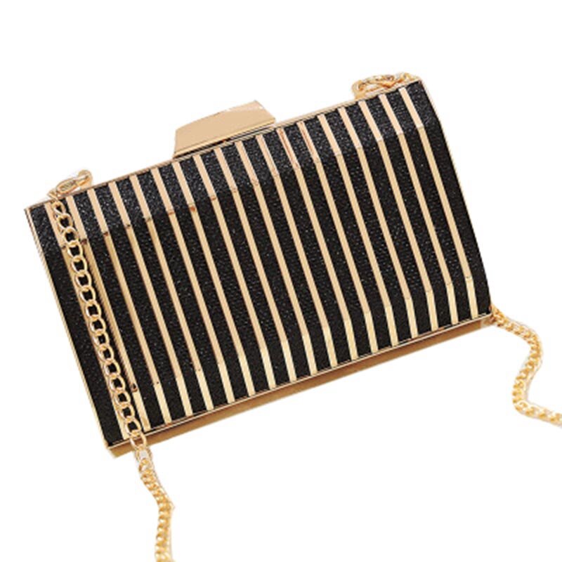 Eisen Box Abendessen Abendkleid Kleine Tasche Tag Kupplung Dame Night Clutch Bag Weibliche Party Brieftasche: Black