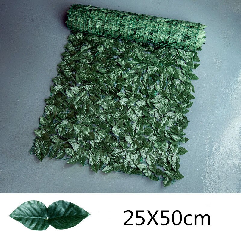 25*50cm Artificial Leaf Garden Patio Privacy Fence Screening Roll Balcony Backyard Rattan Fence Panel Sun UV Shielding Hedge: B