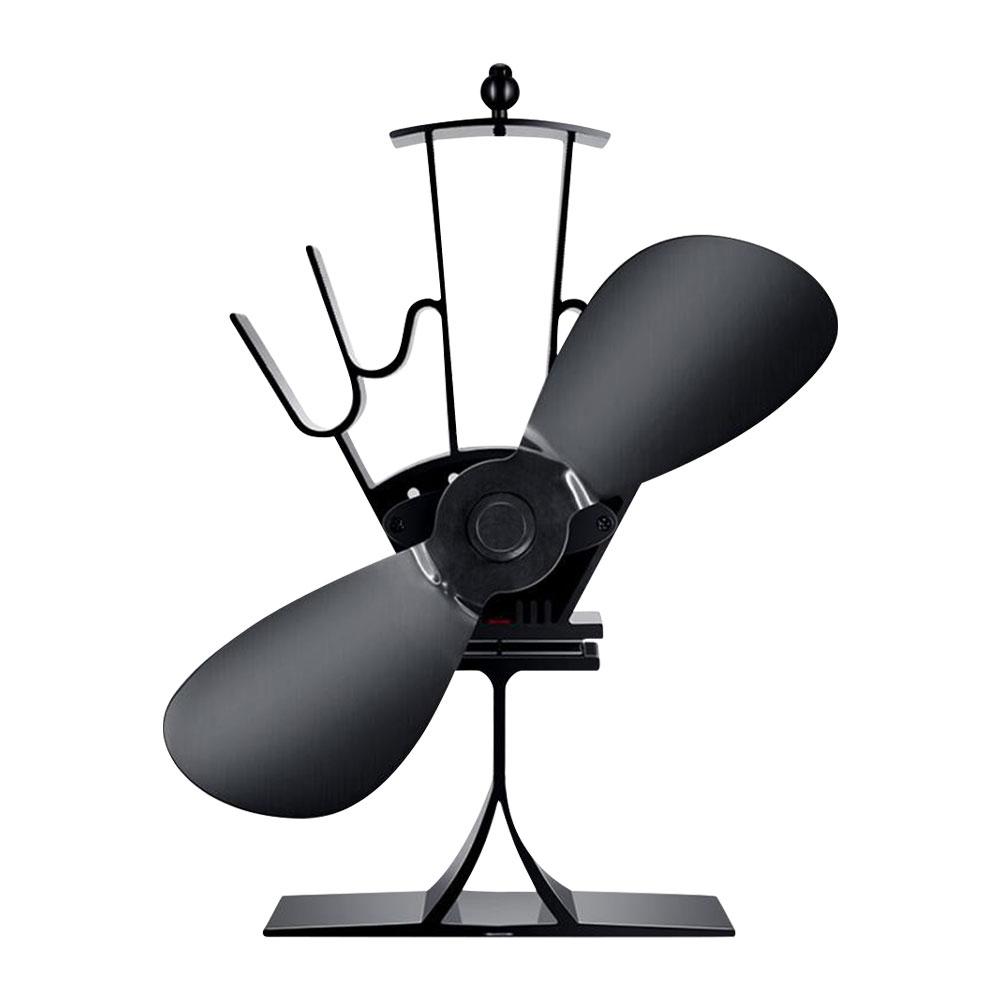 Thermal Power Fireplace Fan Safe Efficient Stove Cooler Fan Anodizing Aluminum Overall with 2 Blades Heater Stove Fan