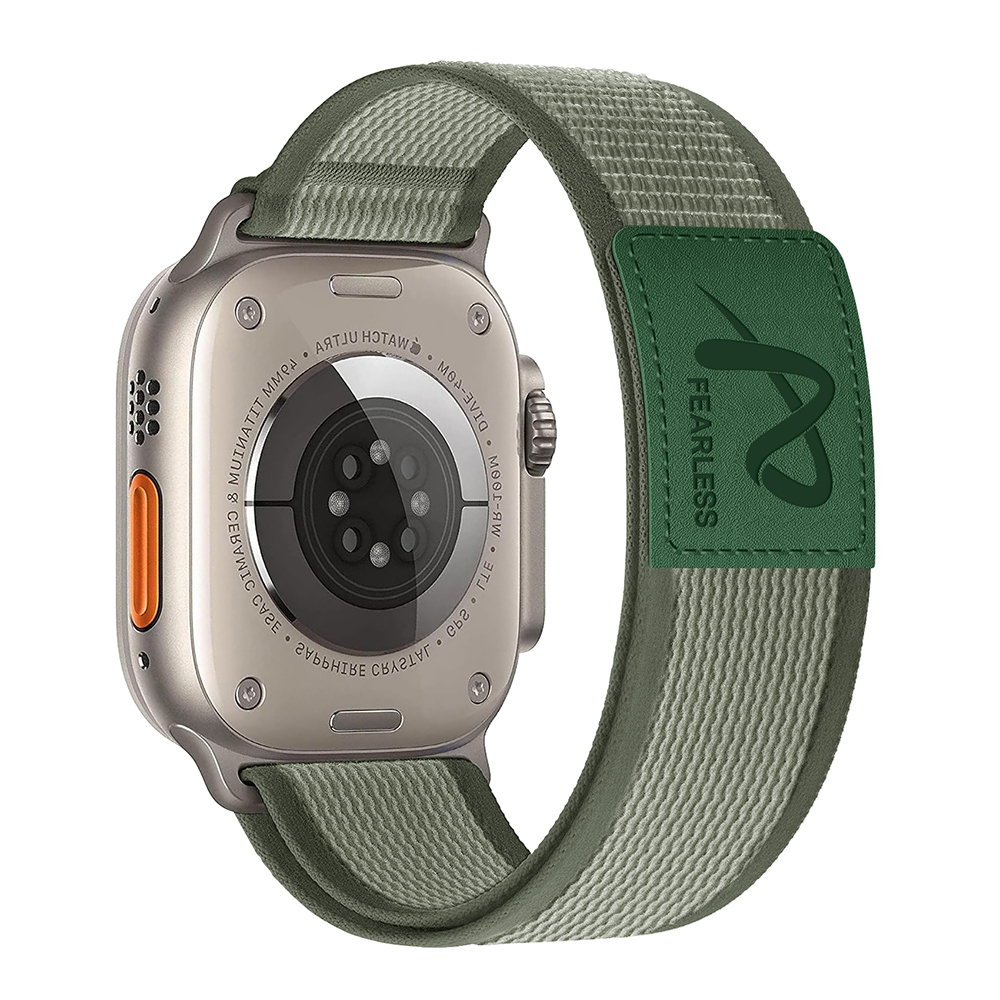 Nylon Leather Strap for Apple Watch Band Ultra 49 44 45mm 42mm 41 40 38 Sport Watchband for Iwatch Serise 10 9 8 7 6 5 Bracelet: XS / Dark Olive