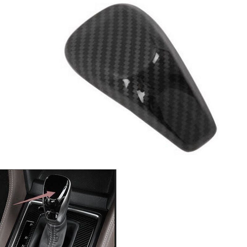 Car Gear Shift Knob Head Cover Sticker Interior Car Styling Accessories ABS Carbon Fiber Black for Subaru Forester