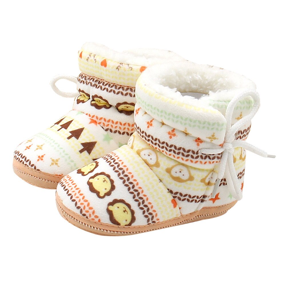 Baby Girl Shoes Newborn Print Boots Soft Sole Boots Prewalker Warm Shoes Infant Casual Baby Shoes for Baby 18Jul31: B