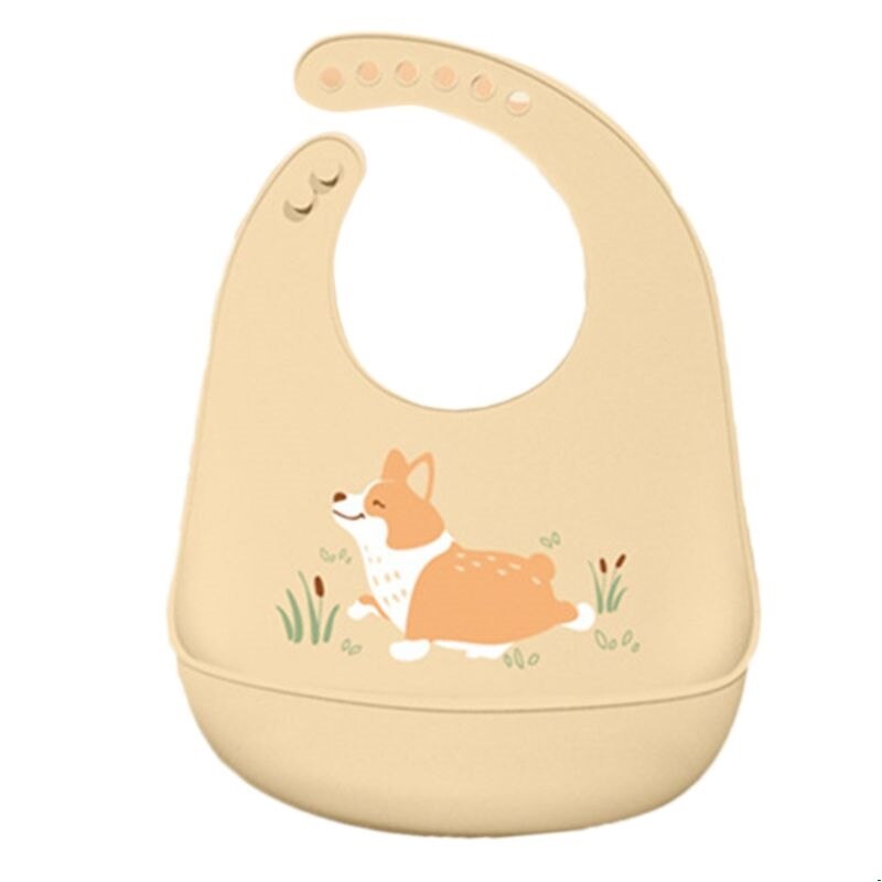 Bande dessinée réglable en bas âge bébé alimentation salive serviette enfants enfants imperméable Silicone bavoirs roter tissu 23GD: vert militaire