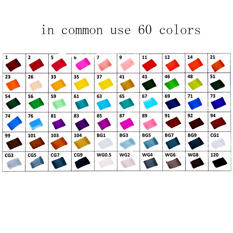 30/40/60/80 kleuren Art Markers Set Dual Head Alcohol Sketch Markers Pen Voor Manga Tekening markers Dsign Animatie Manga Trekken: in common use 60