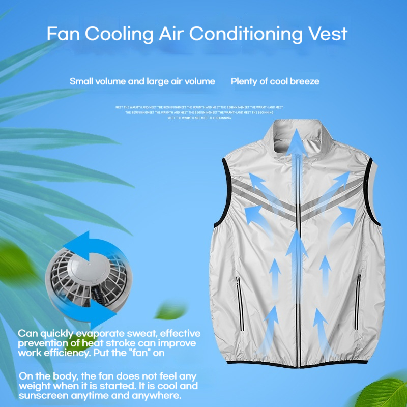 Zomerse koelventilator, airconditioningpak, slim fit, unisex, multi-pocket, casual, modieus, intelligent, koelvest, werkkleding