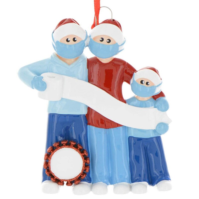 Quarantine Christmas Ornament Family Party Santa Claus Pendants Xmas Decoration Tree Pandemic -Social Distancing