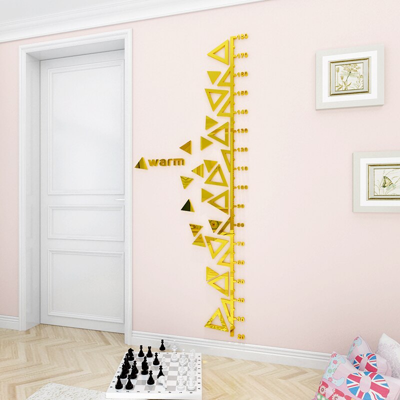 Geometrische spiegel kreative höer acryl 3D dreidimensionale Zauberstab aufkleber für freundlicher: D Dreieck Gold