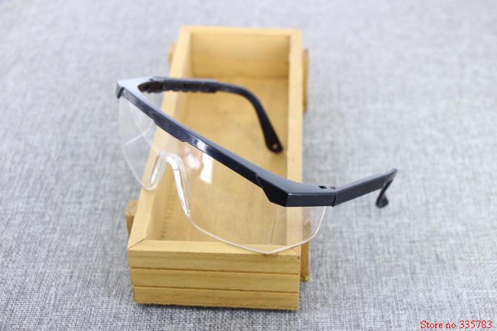 2pcs PC Eye Protector Impact resistant protective glasses goggles Dust storm cycling dustproof glasses safety work: black