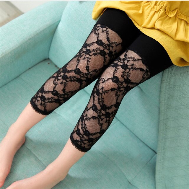 Leggings estivi per ragazze pantaloni per bambini per bambini pantaloni in cotone modale sottile cuciture in pizzo moda casual casual pantaloni sportivi traspiranti
