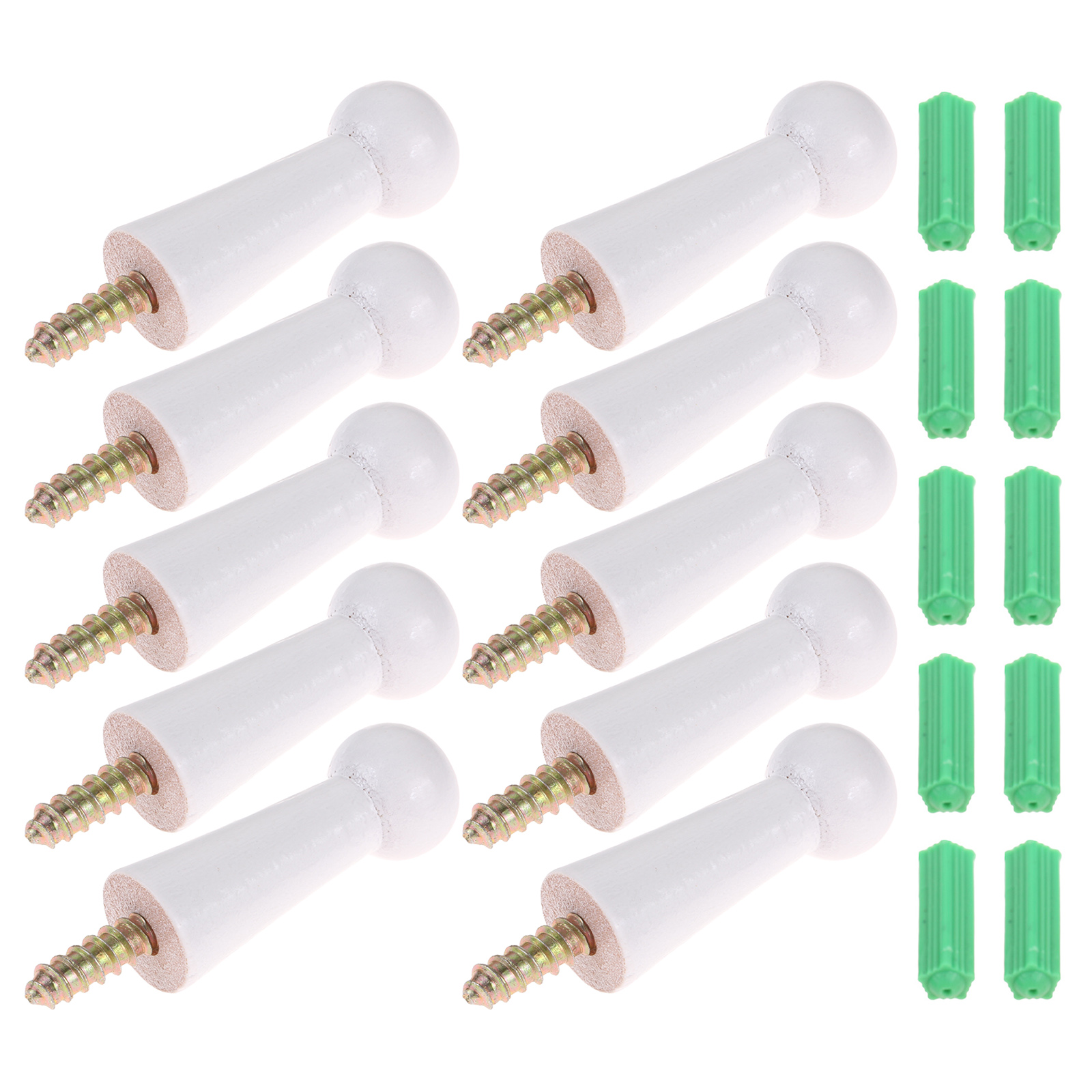 10Pc Schroef-Op Houten Haak Thuis Muur Decor Jasje Handdoek Mok Shaker Peg Haak + Schroef Wandmontage deur Badkamer Keuken Hanger: Lichtgrijs