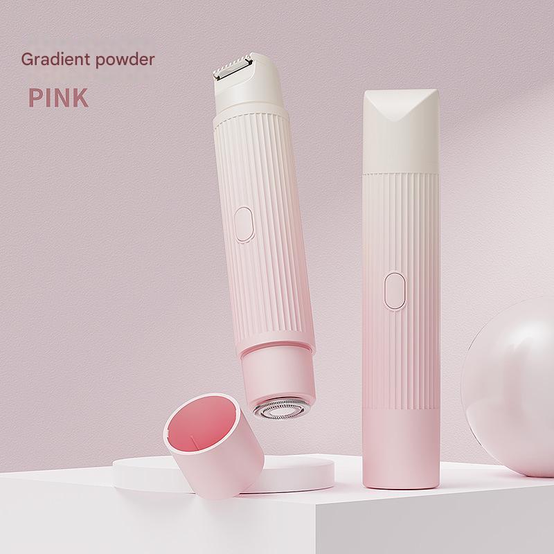 dubbele kopschraper, 2-in-1 haarremo Elektrische tondeuse voor dames, privégebied onder de oksels, beenhaar- en lichaamshaarschaar: Roze
