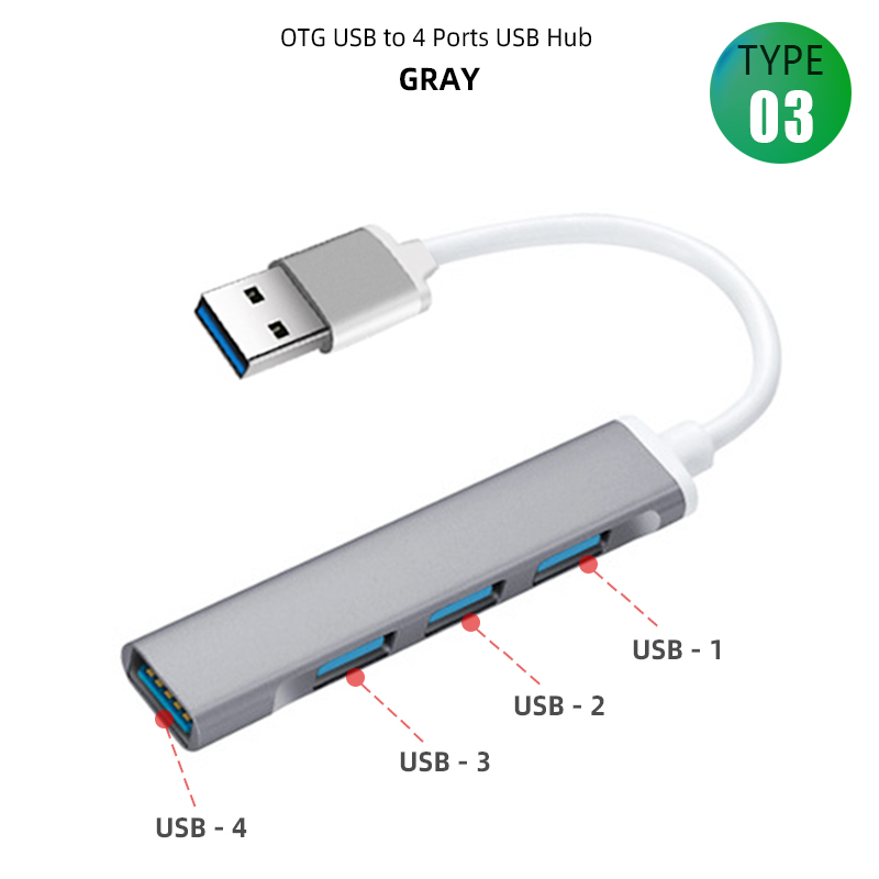6in1 4 Ports Multifunctional Hub With HDMI Output USB Multi-Port Adapter Docking Station For Laptop Macbook Laptop Tablet Phone: T3 OTG-4U