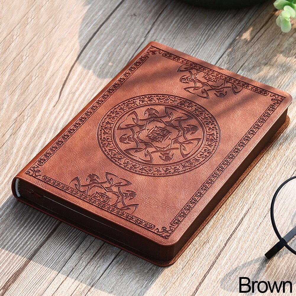 Bloc-notes Vintage Portable en cuir PU, carnet de notes avec motif rétro, carnet de notes remplaçable, papeterie pour Journal de voyage: 02