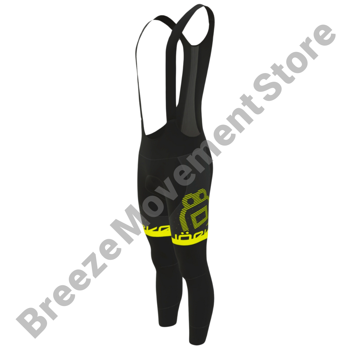 Nuevos pantalones con pechera de ciclismo para hombre BJO RKA coloridos pantalones térmicos de lana de invierno 20D pantalones largos para montar en bicicleta: M / YELLOW