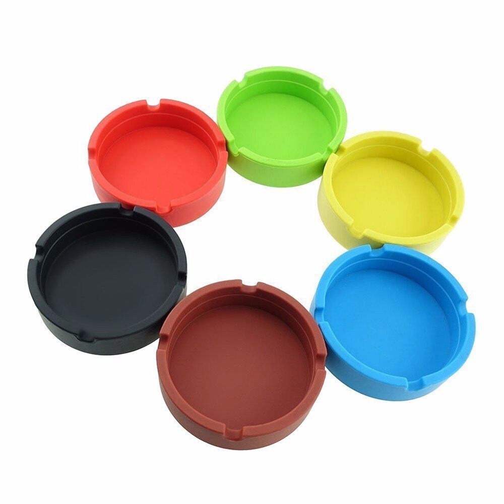 Silicone Rubber Round Ashtray Eco-friendly Fall-proof Noctilucent Ashtray Home Decoration #50