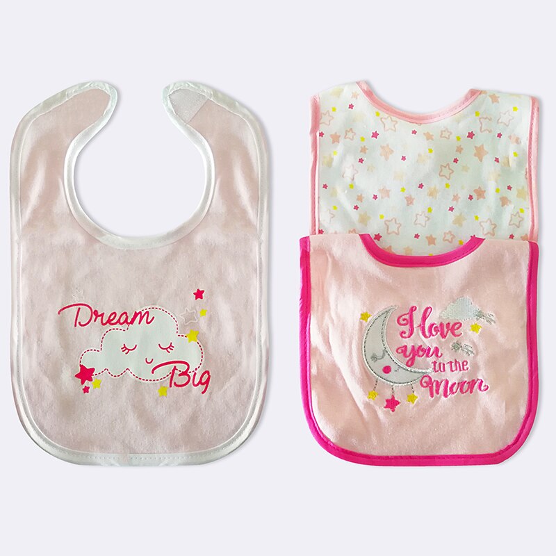 Baby Boy Girl Bib 3/5PCS Unisex Cotton Cartoon 0-12M Infant Baby Accessories Baby Babador Roupas de bebe: Baby Bib3014