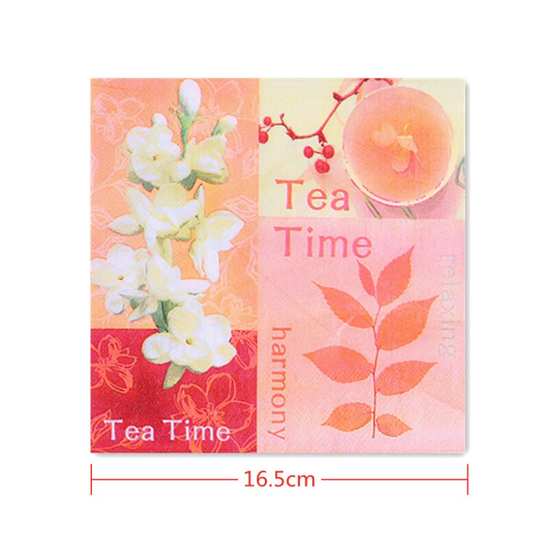 20 Stks/set Servetten Papieren Bloem Patroon Decoupage Servet Papieren Tissue Voor Xmas Wedding Decor Party Tafel Levert: C