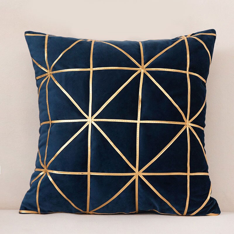 Housse de Coussin en velours 45x45cm Taie D'oreiller Classique Coussins Couvre Fournitures de Maison Taille Housse de Coussin Décontracté Taie D'oreiller: navy blue